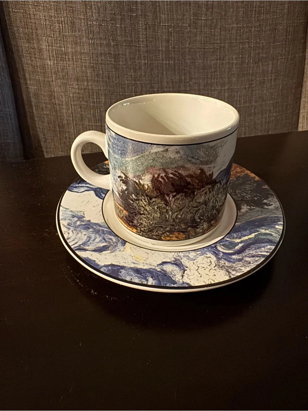 Sakura Demitasse Cup and Saucer Vincent Van Gogh Wheatfield Meadow
